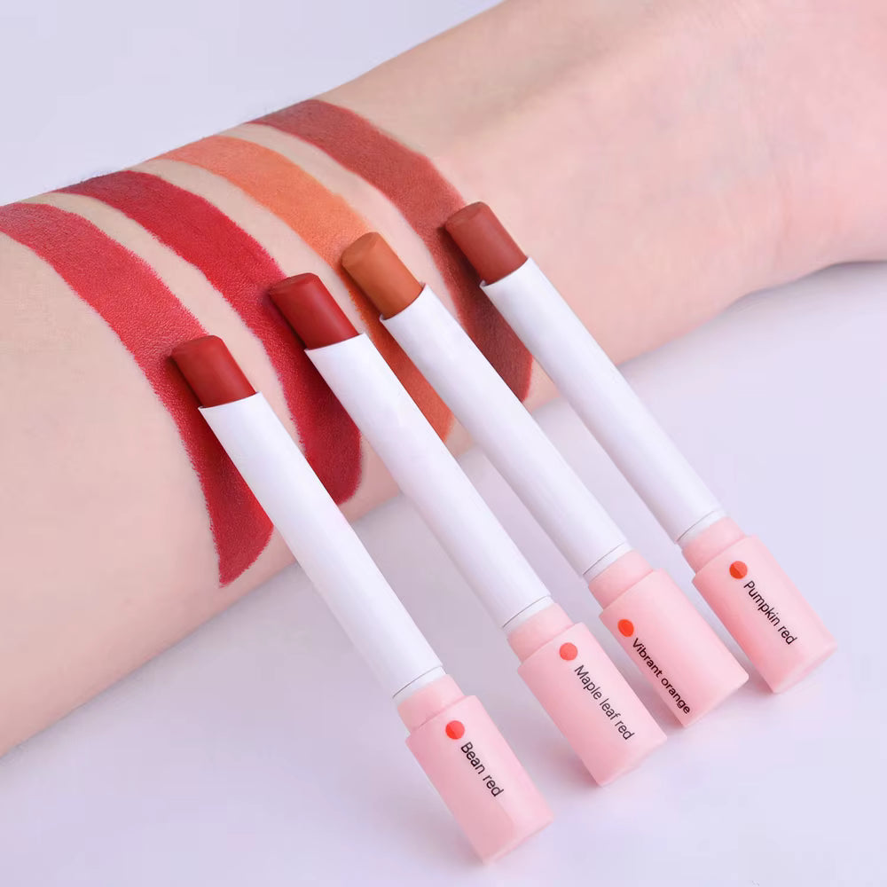 4 Colors Cigarette Lipstick Set Waterproof Matte Long Lasting Lip Tint Kit