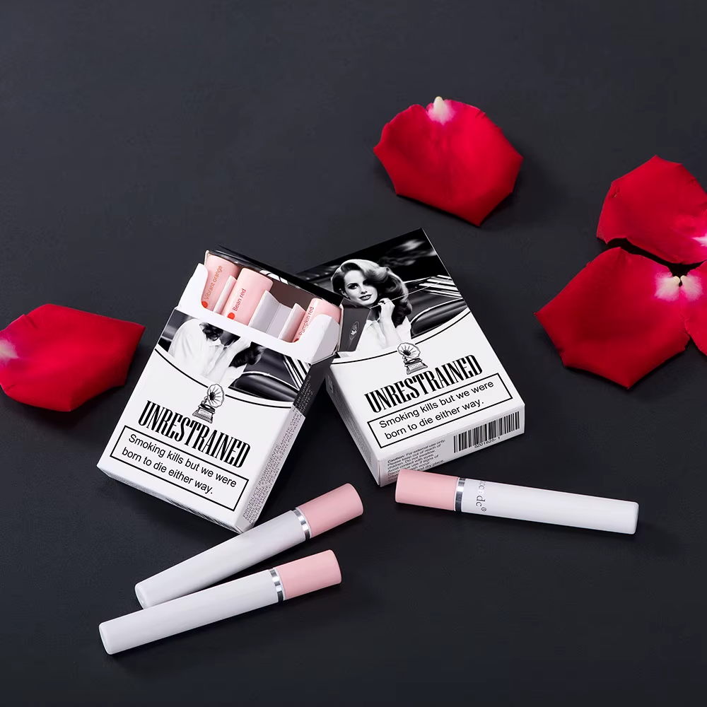 4 Colors Cigarette Lipstick Set Waterproof Matte Long Lasting Lip Tint Kit
